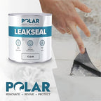 Polar Specialist Coatings Clear Leak Fix Paint - 85 oz - One Coat Waterproof Sealant with Reinforced Fibers, Instantly Seals Leaks & Cracks for Roofs, Drainpipes and Gutter Repairs for Exterior Use