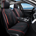 Coverado Car Seat Covers, Front Seat Cover, Waterproof Nappa Leather Seat Covers for Cars, 2 Pack Car Seat Protectors, Driver Seat Cover, Automotive Seat Covers Universal Fit for Most Cars, Black&Red