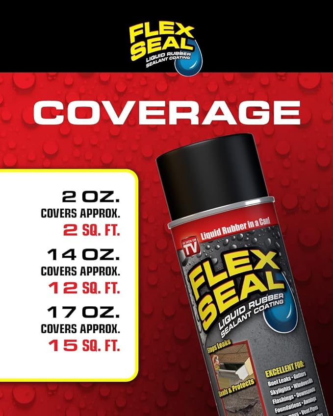 Flex Seal, 14 oz, Terracotta, Stop Leaks Instantly, Waterproof Rubber Spray On Sealant Coating, Perfect for Gutters, Wood, RV, Campers, Roof Repair, Skylights, Windows, and More