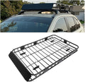 ECOTRIC 59" x 39" x 5.1" Universal Adjustable Roof Rack Cargo Carrier Basket with Extension Heavy Duty Steel Car SUV Top Luggage Storage Holder Basket for Travel 250LBS Weight Capacity