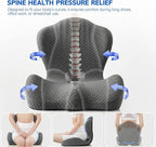 Office Chair Cushion for Tailbone & Back Pain Relief, Strong Lumbar Support Ergonomic Cushions, Comfortable Memory Foam Cushion for Pain Relief, Suitable for Office Chairs, Home Chairs, Car