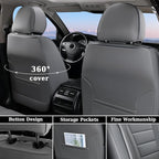 Coverado Front Seat Covers, Car Seat Cover, Gray Seat Covers for Cars, Car Seat Protector, 2PCS Waterproof Faux Leather Car Seat Cushion, Luxury Seat Cushions, Auto Seat Covers Fit for Most Vehicles