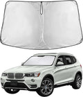 EcoNour Windshield Sunshade Compatible for BMW X3 2011-2015 2016 2017, Sun Visor for Front Windshield & Window Sun Shade Cover, UV Heat Blocker & Protector, Car Accessories