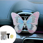 2 Pcs Embroidery Fragrance Butterfly Decoration, Butterfly Car Vent Clips, Embroidery Fragrance Butterfly Car Air Freshener Clip Charm Car Inter Decor Cute Car Accessories for Women Girls-Pink