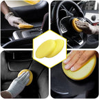 PSLER 30 Pack Foam Applicator Pads - Foam Car Wax Applicator Pad Detailing Round 4 inch Polishing Sponges for Car Wax Applicator Pad -Yellow