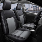 AOMSAZTO Car Seat Covers for Toyota Corolla 2014 2015 2016 2017 2018 2019 L,LE,LE Eco,Plus Sedan Car Seat Cover Full Set Waterproof, Custom Fit Full Set Faux Leather (Black+Gray, 2014-2019 Corolla)