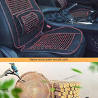 Blueshyhall Natural Massaging Car Seat Cover, Wooden Beaded Car Driver Seat Cushion (Black & Red)