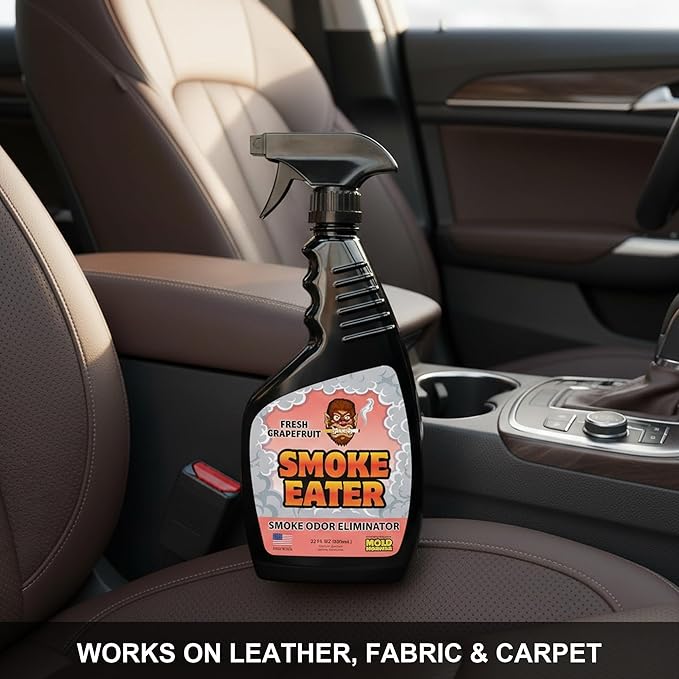 Smoke Eater Odor Eliminator Spray, Fresh Grapefruit, 22 oz — Breaks Down Smoke Odor at the Molecular Level — Works on Fabric, Cars, Furniture — Made in USA