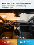 Proadsy 2026 Upgrade Windshield Sun Shade Custom Fit 2017-2025 2026 Porsche Panamera Foldable Front Sunshade Protector Sun Visor Blocks UV Rays Keep Car Cooler