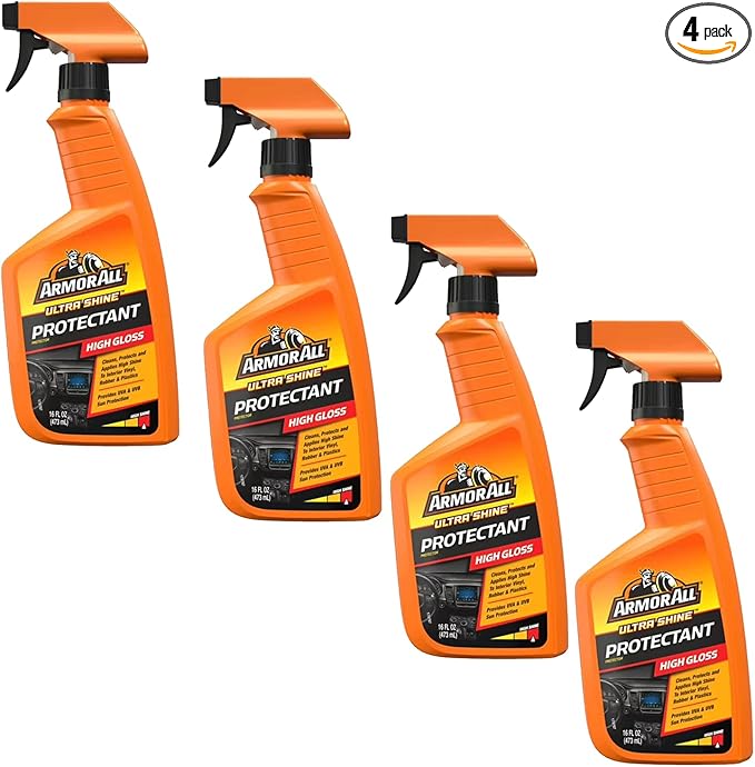 Ultra Shine Protectant Spray by Armor All, Car Interior Cleaner Spray with UV Protection Against Cracking and Fading, 16 Fl Oz, 4 Packs