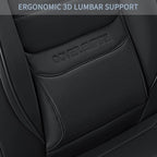 Front Car Seat Covers, 2Pcs Universal Leather Seat Covers for Cars, Full Coverage Waterproof Automotive Seat Covers, Breathable Front Seat Covers for Most Trucks, SUVs, Sedans, Black