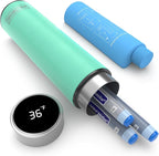 DISONCARE Odyssey 60H Insulin Cooler Travel case Digital Display Medication Cooler for Medicine Travel TSA Approved Ice Pack Diabetic Medical Cooler Diabetes Bag EpiPen with Medical Tag(Seawater Cyan）