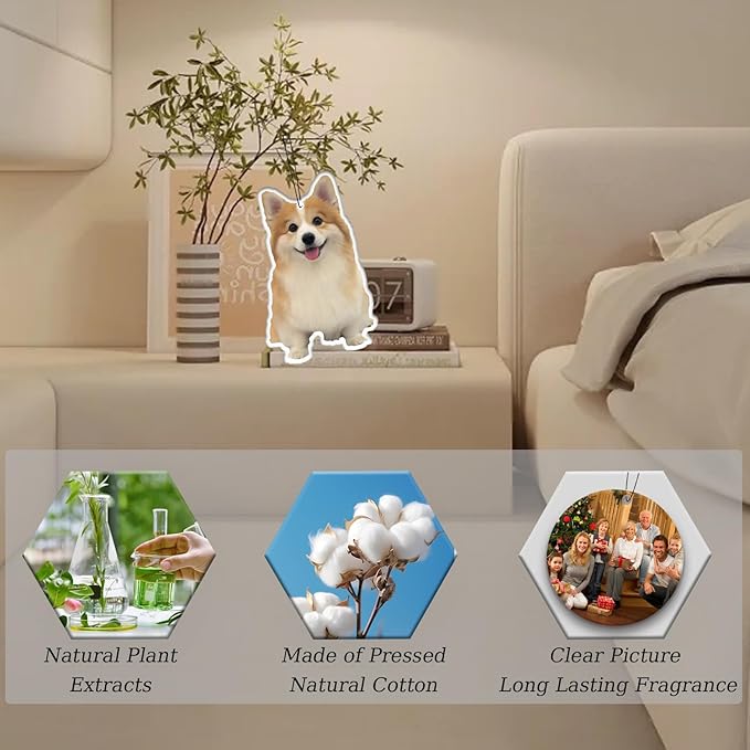 Custom Air Fresheners with Picture-Personalized Air Freshener for Car-Hanging Air Freshener for Wardrobe,Bathroom,Livingroom (Crop 5pcs)