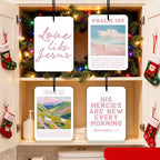 4 Pcs Pink Christian Car Air Fresheners, Bible Verse Hanging Fresheners for Women, Religious Inspirational Decor, Floral Scripture Mirror Fresheners for Car, Closet & Gift Use (Pink Christian)