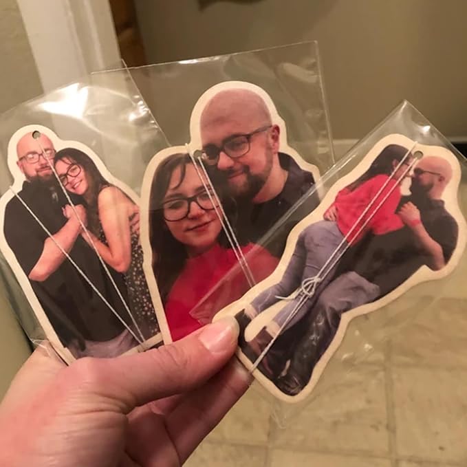 Custom Air Freshener for Car,Double Side Photo Personalized Car Air Freshener Various Scents for Car, Office, Wardrobe, Bathroom (Pack of 3, Personalization)