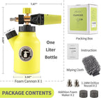 REALYOU Foam Cannon up to 4500 PSI, Foam Cannon for Pressure Washer with 1/4'' Quick Connector, Snow Foam Cannon with Adjustable Nozzle and 1L Foam Cannon Bottle, Fits Most Car Washing Accessories