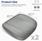 West Llama Front Car Seat Cover Protector, Comfortable Velvet Bottom Seat Cover Fits 95% of Vehicles,Cars,SUVs,Sedans,21.26 × 20.86 Inch(2PC-Gray)
