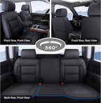 Coverado Chevy Silverado Seat Covers Full Set, Faux Leather Car Seat Covers Fit for 2014-2018 1500, 2015-2019 2500HD 3500HD Chevy Silverado GMC Sierra Crew Double Extended Cab(Blueline)