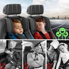Car Headrest Pillow, Thickened Memory Foam Road Pal Headrest, Neck Support Pillow, 180° Adjustable Car Headrest, U- Shaped Design, Travel Car Sleeping,Suitable for Kids and Adults (Black)