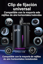 LWW Smart Car Air Freshener - 3 Levels Strength with Ventilation Clip, Rechargeable Car Fragrance Atomizer - with 8 10ml Bottles of Fragrance, Long Lasting Oil Diffuser (Black)