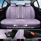 Coverado Rear Seat Covers, Leather Seat Cover for Car, Universal Waterproof Automotive Seat Cushion Protector for Most Cars Trucks SUV (Purple)