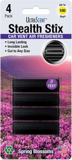 Car Vent Clips Air Freshener Stealth Stix Car Vent Clips that Slip on Vent Blade, 1-Pack/4-Stix (Spring Blossoms)