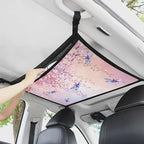 NDISTIN Dragonfly Car Ceiling Cargo Pocket Anti-Fall Cargo Net for Inside Car Roof Flowers SUV Sundries Storage Pouch Pink Mesh Cargo Net Car Travel Accessories Interior Decor