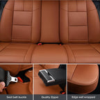 Auto Car Seat Covers Accessories Full Set Leather Cushion Protector Breathable Waterproof Seat Cover for Cars Universal Fit (Brown, FullSet Without Headrest)