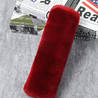 OGLAND 2 Pack Genuine Sheepskin Wool Car Seat Belt Pads for Auto Car Seatbelt Covers, Soft Shoulder Pad, Neck Cushion Protector(Claret)