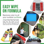 Wipe On | Advanced Color Restorer & Protectant for Faded Shutters | Plastic Car Trim | Patio Furniture & Outdoor Surfaces | Rejuvenate & Restore Vibrant Color to Weathered Items Easily