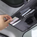 Car Sun Visor Organizer Compatible with Ineos Grenadier 2020-2025 Sunglass Holder and Storage Pocket, Card Cash Pouch with Multi-Pocket Net Zipper, Case Bag for License Pen Key