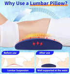 Lumbar Support Pillow for Bed Relief Back Pain: Lower Back Pillow for Sleeping - Memory Foam Waist Pillow - Cooling Back Bolster Pillow for Side, Back&Stomach Sleepers - Bed Rest Pillow for Car, Sofa
