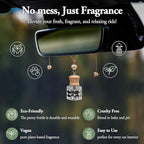 Hanging Car Air Freshener, 2-Pack Car Essential Oil Diffuser, Hanging Air Freshener with Plant-Based Scents, Long Lasting & Non-Toxic for Auto Perfume Odor Eliminator | Invigorating Teakwood