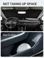 Proadsy 2026 Upgrade Windshield Sun Shade Custom Fit Mazda 3 2019-2025 2026 Mazda3 Hatchback/Sedan Front Sunshade Protector Foldable Sun Visor Blocks UV Rays Keep Car Cooler