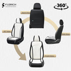 FLORICH Leather Car Seat Cover Full Set Automotive Seat Covers 5 Seats Front and Back Seat Cover Full Coverage Car Seat Protector Universal Fit for Most Car Truck SUV, Black&White