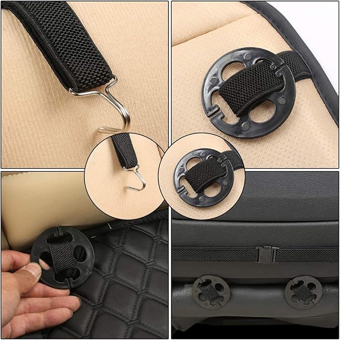 Black Panther PU Car Seat Cover, Front Seat Protector Compatible with 90% Vehicles,Embroidery,Anti-Slip & Full Wrapping Bottom (W 21.26ׄ 20.87 Inch)(1Piece,Black)