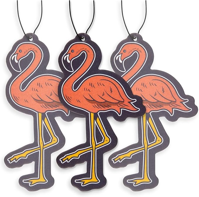 Flamingo Car Air Freshener 4 Pack Scented With Premium Oils By Fresh Fresheners
