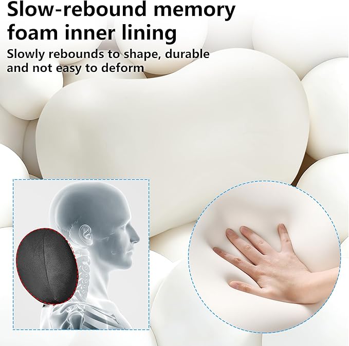 Car Neck Pillow Ergonomic Design Memory Foam Softness Car Headrest Pillow for Neck Support Cushion for Driving, Universal Fit Head Rest Travel Pillow, Fits All Vehicles, Purple, 2 Pack