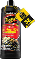 Meguiar’s Flagship Premium Marine Wax, M6332, Easy-to-Use Boat Polish and Wax that Removes Swirls, Scratches, and Oxidation While Adding Long-Lasting Protection, Gifts for Car Lovers, 32 Oz