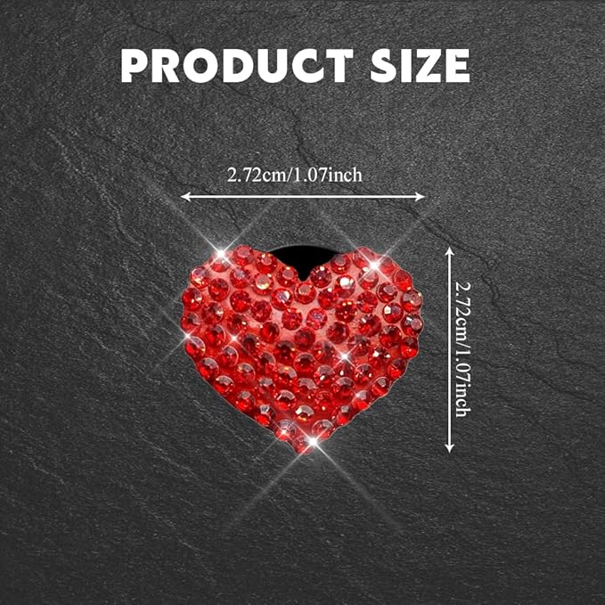 4PCS Bling Heart Air Vent Clips, Car Air Freshener for Women, Air Fresheners Diffuser Clip Charm, Car Air Conditioning Outlet Clip Decorative Accessory for Women Girls (Red, Style1)