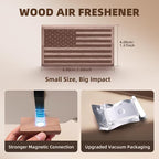 Wood Car Air Freshener USA Flag Small Wooden Diffuser New Smell Set Car Odor Eliminator Refill*2