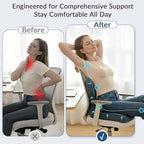 Exclusivo Mezcla Memory Foam Seat Cushion, Ergonomic Tailbone Pain Relief Cushions, Non-Slip Seat Pad for Office Chair and Car Seat, Black