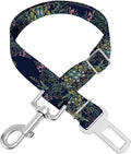 Adjustable pet cat and Dog car seat Belt，The Lanyard is Flexible and Adjustable from 20 to 33 inches(Black Flowers)