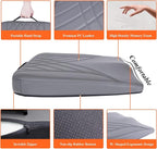 kingphenix Premium Car Seat Cushion, Memory Foam Driver Seat Cushion to Improve Driving View- Coccyx & Lower Back Pain Relief - Seat Cushion for Car, Truck, Office Chair (Leather Gray)