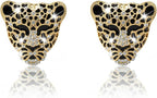 Bling Rhinestone Leopard Head Car Air Freshener Vent Clip, Sparkly Cheetah Print Auto Decoration, Refillable Essential Oil Diffuser, Cute Car Accessories for Women