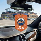 MLB New York Mets Car Air Freshener - Team Logo Scented Hanging Air Freshener, Orange Shield Design with "NY Mets" Logo, Sports Fan Auto Fragrance for Cars, Trucks, Home (2 Pack)