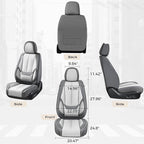 Coverado Seat Covers, Car Seat Covers Front Seats, Leather Seat Covers for Cars, Car Seat Protector Waterproof, Car Seat Cushion, Front Carseat Cover Universal Fit for Most Cars Gray-White