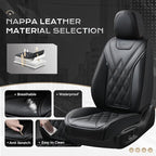 Coverado Car Seat Covers Full Set, Seat Covers for Cars, Front Seat Covers and Back Seat Cover Waterproof Leather Automotive Seat Cover, Universal Car Interior Protectors Cushion for Most Cars