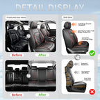 Fit HRV Premium Leather Car Seat Covers Compatible with Honda HRV 2016-2026, Breathable, Wear Resistant, Airbag Compatible, All-Weather Protection & Full Coverage, 2 Front Seat Red Line Black
