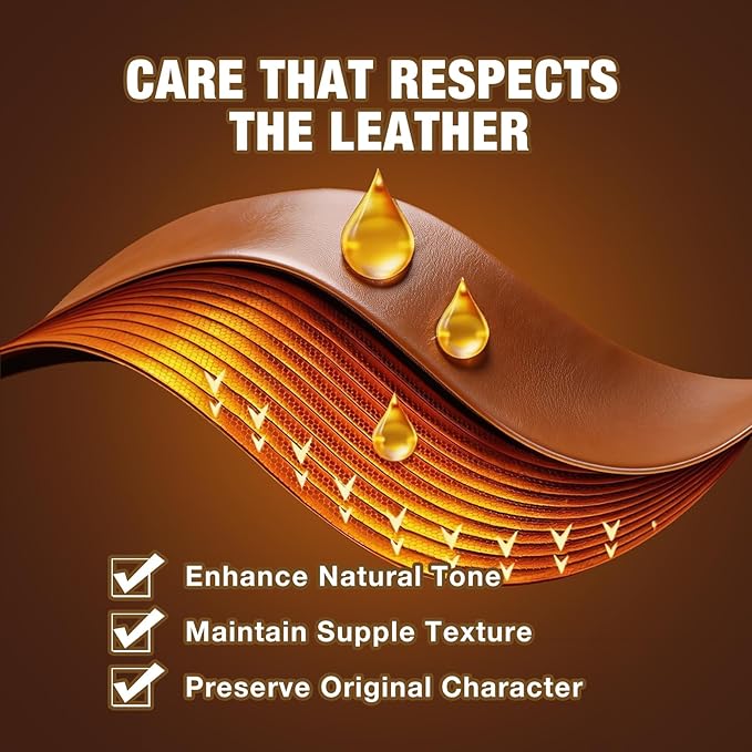 Leather Conditioner & Repair Cream: Leather Cleaner and Conditioner for Car Seats and Interiors - Repair Conditioning Salve for Furniture Couches Shoes Purse Bags (8 Oz)